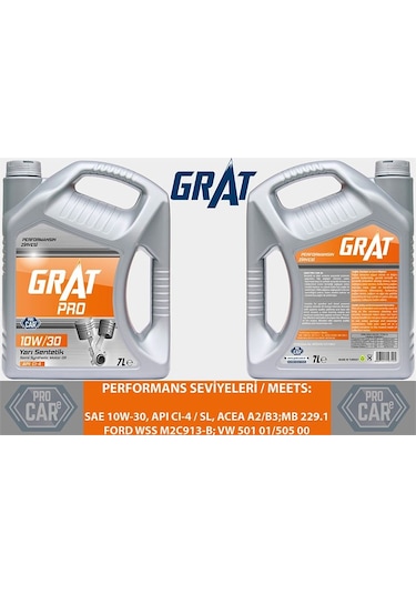 Grat 610307 Motor Yağı 7 Lıtre 10W30 Yarı Sentetık Cı-4