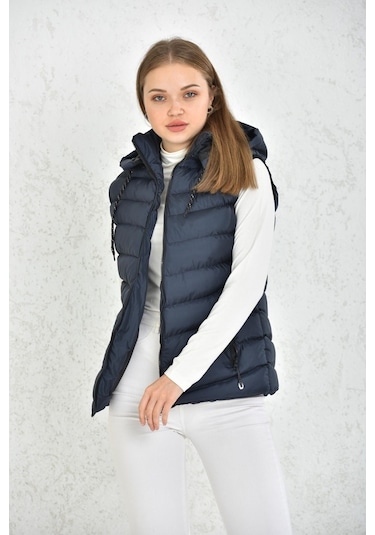 Wapp Unisex Lacivert Mikro Jel Dolgu Çıkarılabilen Fermuarlı Kapü Çok Renkli