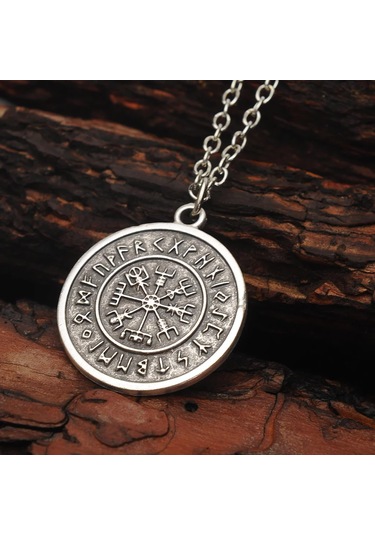 Vintage Viking Pusula Erkek Kolye Takı Aksesuar k24 t5