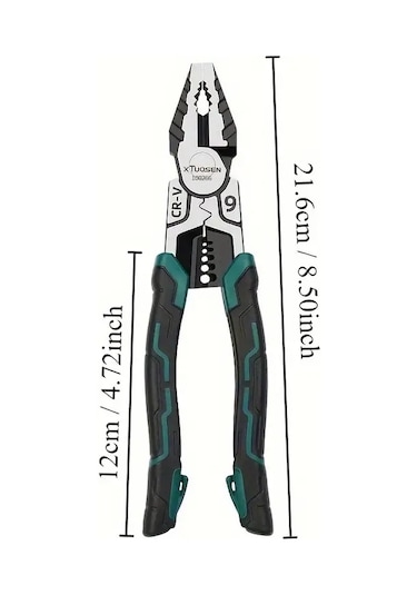 Tuosen 9'u 1 Arada Ağır Hizmet Tipi Tel Kesici Ve Sıyırma Pensesi - Süper Alaşım, Elektrikçiler Ve Metal İşleme