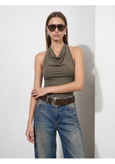 Dilvin 32973 Degaje Yaka Top-haki