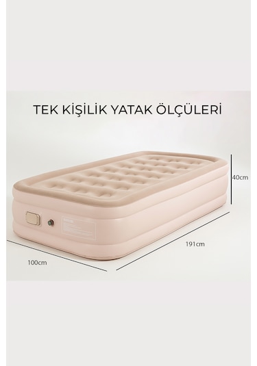 Robo Kendi Kendine Şişen Otomatik Tek Kişilik Yatak Bej