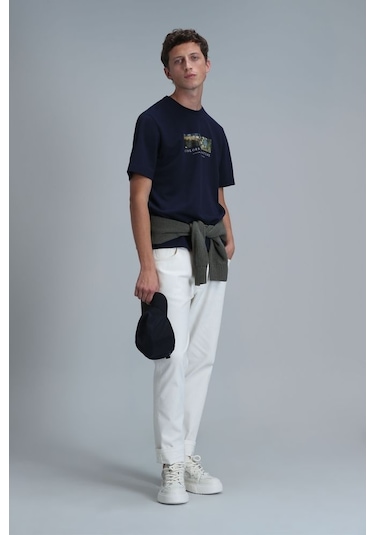 Lufian Bıanca Modern Grafik T- Shirt Lacivert 001