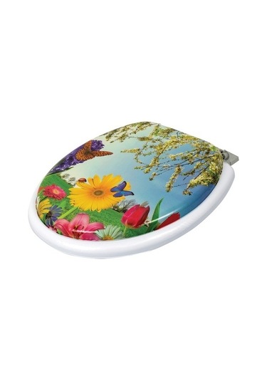 Lüks Yumuşak Süngerli Desenli Pufidik Klozet Kapağı Ekstra Kalın Süngerli