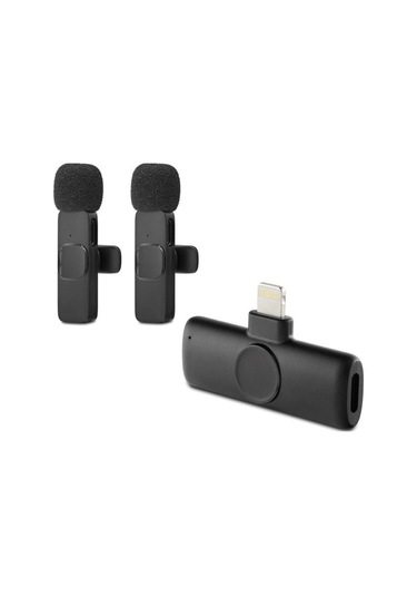 Kablosuz Çift Mikrofon Lıghtnıng Siyah Hdx2786