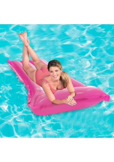 Ikkb Yetişkin Düz Renk Yüzen Su Şezlong Pvc Katlanabilir Şişme Yatak Gül Kırmızı