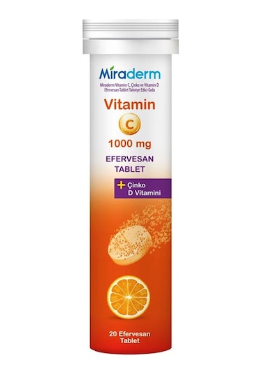 Miraderm Vitamin C 1000 Mg 20 Efervesan Tablet