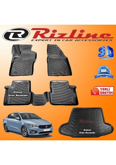 Fiat Egea Sedan 3D Paspas + Bagaj Havuzu 2015-2020 Arası Rizline N11.27449