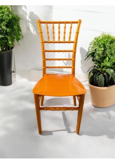 2 Adet Tifany Düğün Organizasyon Bahçe Ve Mutfak Sandalyesi Gold Gold