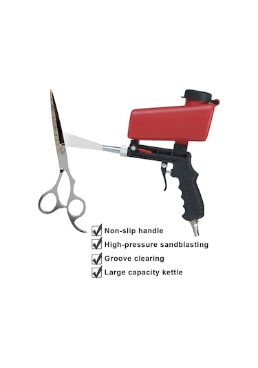 Kumlama Tabancası Ayarlanabilir Kumlama Makinesi El Pnömatik Patlatma Tabancası Seti Y Tabancası 90psi Havalı El Aletleri 56531054