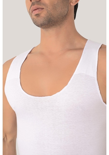 Erkek İz Bırakmayan Dikişsiz Atlet Beyaz %100 Pamuklu 3'lü Paket Beyaz