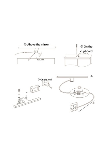 Geeksen Banyo Ip44 Su Geçirmez Led Ayna Lambası 7w 110-240v 40cm Krom Alüminyum Modern Duvar Aydınlatması Gümüş