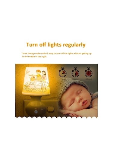 Sones Fişli Bardak Şeklinde Gece Lambası Kız Yatak Odası Başucu Loş Lamba, Uzaktan Kumandalı, Cn Fiş, Stil: Kalp Sarı Çok Renkli