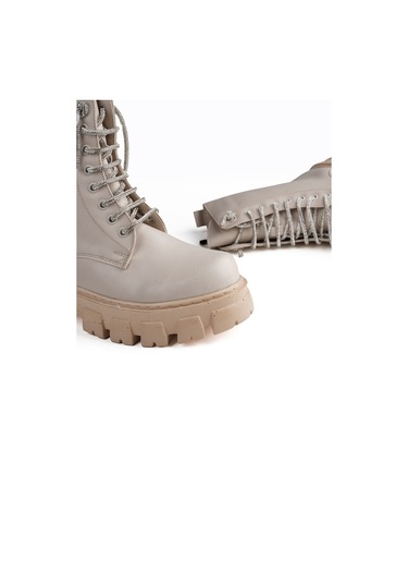 Glint Bej Rahat Kadın Bağcıklı Bot Bej