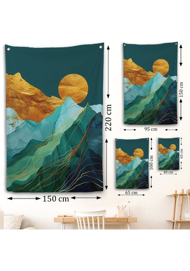 Dağların Üstündeki Güneş Manzarası Duvar Örtüsü-7648