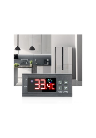 Lemestar Stc-3000 Dijital Sıcaklık Kontrolörü, Akvaryum Ve Deniz Ürünleri İçin Soğutma-sıcaklık Regülatörü, -50 99 Aralığında, 24v, Ntc Sensörlü