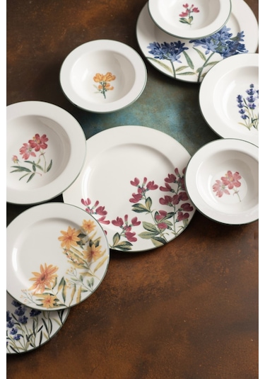 Tabak Evi Porselen New Flower Garden Yemek Takımı 6 Kişilik 24 Parça Bns24ykprs1104 Çok Renkli