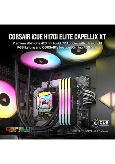 Corsaır Icue H170ı Elıte Capellıx Xt 420mm Cw-9060071-ww Rgb Sıvı Siyah Işlemci Soğutucusu