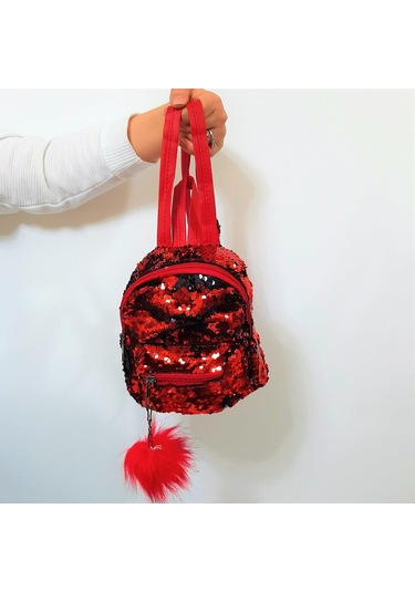 Fiyra Crn Kırmızı Pullu Kız Çocuk Sırt Çantası 16cmx20cmx10cm 001