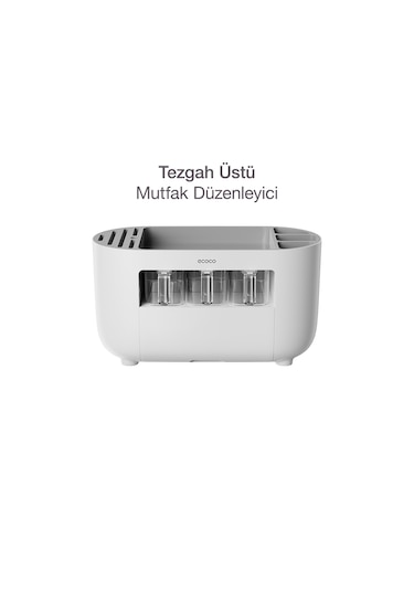 Ecoco Tezgah Üstü Bölmeli Baharatlık Çekmeceli Mutfak Düzenleyici