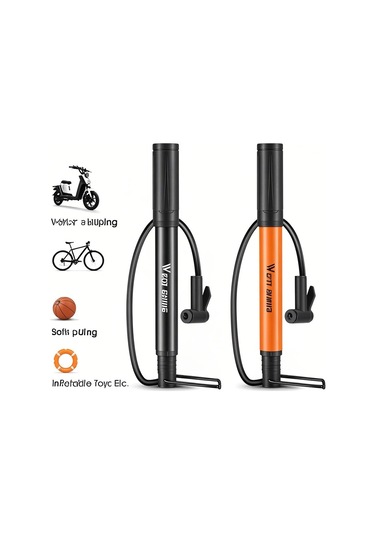 Ranyeek West Bıkıng Portatif Bisiklet Pompası, Bisiklet Ve Basketbol Topu Şişirme, 90psı, Turuncu Turuncu