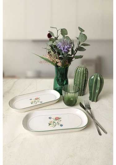 Keramika Rose Line Noyan Kayık Tabak 26 Cm 2 Adet 22913 Çok Renkli