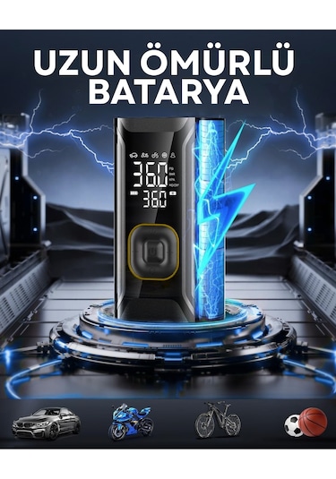 Enshall 4000 Mah Şarjlı Lastik, Bsiklet,oto Hava Kompresörü