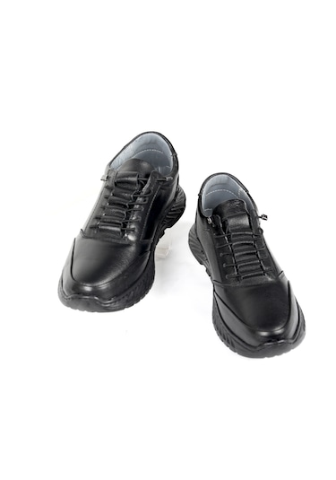 Iç Dış Hakiki Deri Comfort Taban Ortopedik Günlük Erkek Ayakkabı Siyah