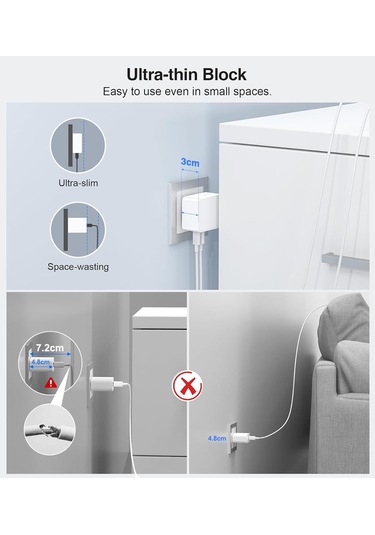 Usb C Şarj Cihazı İnce Düz 40w 4 Portlu Duvar Şarj Cihazı 2 Pack Tip C Fast Charger Cube
