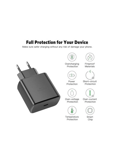 Jms 5A 45 W PD USB -C Süper Hızlı Şarj Cihazı Eu Plug + 1.5 M