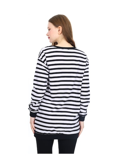 Kadın Sweatshirt Çizgi Desenli 0157mvng 001