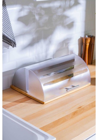 Acar Sirius Bambu Ekmek Saklama Kutusu - 38 28 15,5 Cm Şeffaf