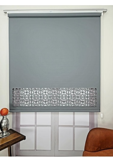 Stor Perde Desenli Lazer Kesim Kalın Kumaşlı Ml105