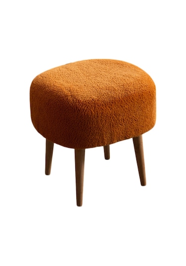 Barel Özel Tasarım Çay Seti, Berjer Ve Puf Ofis Balkon Cafe Bahçe Salon Mobilyası 2 Li Takım Turuncu Turuncu