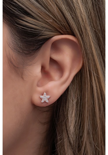 Nereze 925 Ayar Gümüş Minik Ay Yıldız Model Küpe