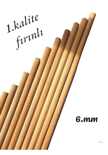 Ahşap Kavela Çıta Çubuk Kavela Yivli 6 Mm 30 Cm 15 Adet