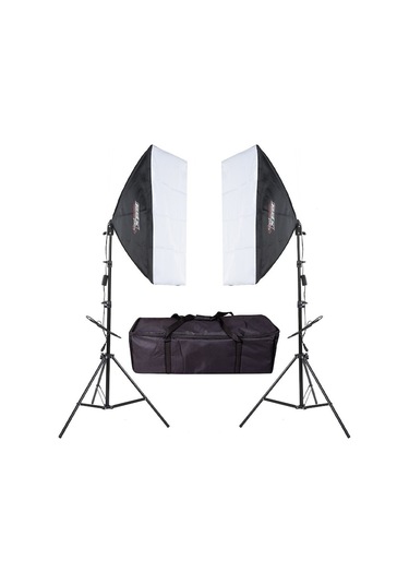 Pdx Tek Duylu Ampulsüz 2'li Softbox Seti + 2 M Ayak + Çanta