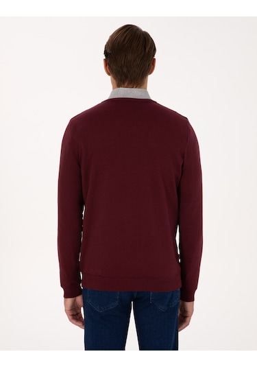Pierre Cardin Erkek Koyu Bordo Kazak /triko 50314190-vr175 Koyu Bordo