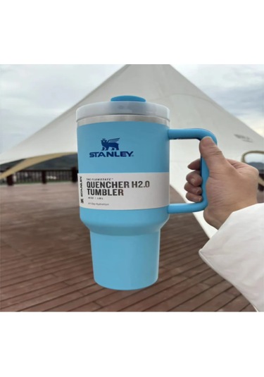 Geeksen Mavi 1.18l Büyük Kapasiteli 2. Nesil Otomobil Stalyeli Paslanmaz Çelik Isı Saklama Spor Bardak Mavi