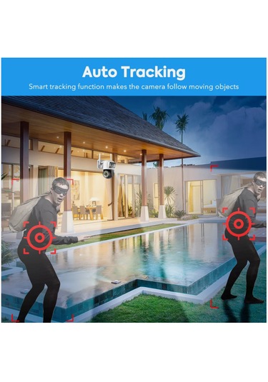 Açık Ptz 8mp 4k Wifi Gözetim Kamera İki Lens Çift Ekran Aı İzleme