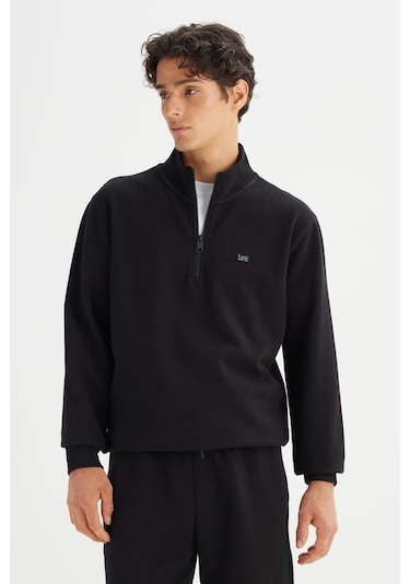 Lee Erkek Pike Interlock Half Zip Sweatshirt Black Çok Renkli