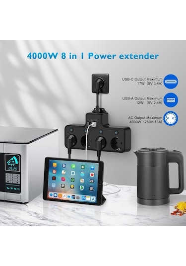 Ganzhoushop Yeni X X Usb, Type-c Termal Priz Priz Nesil Korumalı İn Duvar Cbtx Akım 8 4'lü 4000w 3 1 1 Og 0