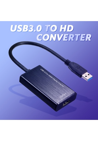 Moveevo Usb 3.0'dan Hdmı'ye Dönüştürücü, 1080p Full Hd, 5gbps Hızlı Aktarım, Dizüstü Bilgisayar-beyaz Eşya Bağlantısı, Çoklu Sistem Uyumlu