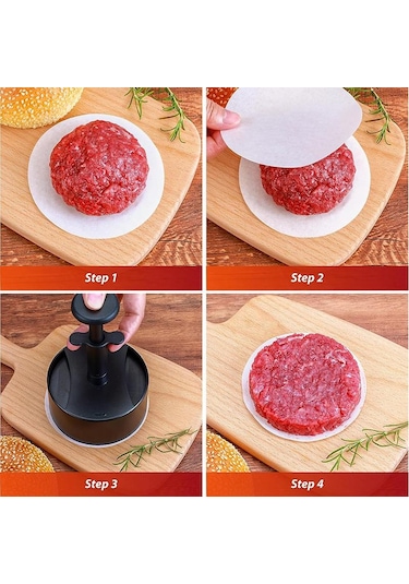 Gri Doldurulmuş Burgerler İçin Hamburger Presi Burger Patty Maker Sığır Eti Sebzeli Maker Kalıp Burger Köftesi Pişirme Barbekü İçin Mükemmel Gri