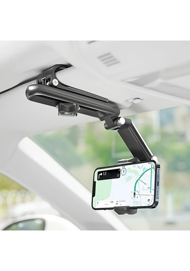 Primepickings Siyah 1080 Derece Dönebilen Güneşlik Smartphone Tutucu Abs Malzeme Su Geçirmez Oto Aksesuarı