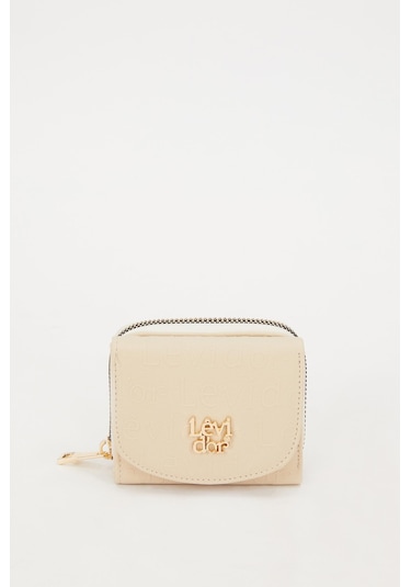 Krem Kabartma Desen Cüzdan Krem