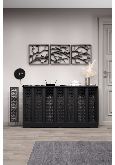 Karatay Model, Siyah Renk, 136 Cm Petek Kaplama, Dresuar Siyah