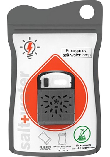 Neevoyu Tuzlu Suyla Çalışan 10 Saat Işık Veren Taşınabilir Acil Durum Lambası - Kamp & Doğa Yürüyüşü İçin Gri