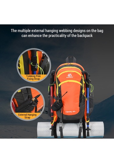 Ranyeek Hafif Ve Konforlu 40l Outdoor Sırt Çantası - Yürüyüş Ve Kamp İçin Asker Yeşili Yeşil