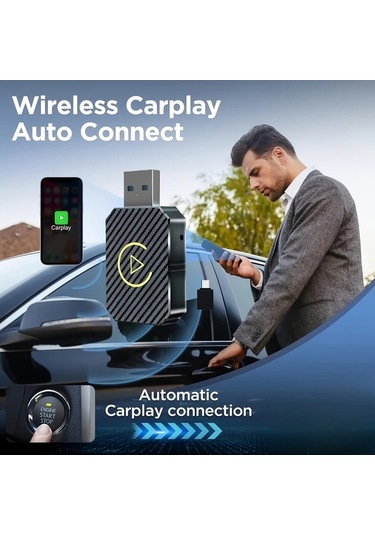 Honeybeeshop Kablosuz 2si 1 Arada Carplay Android Auto Adaptörü Gümüş Universeusb Usb C Dongle İos 10 Android 11 Uyumlu 36v Kablosuz Araç Çözümü